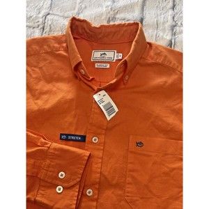 Southern‎ Tide Long Sleeve Shirt Size Small Men’s Orange Stretch Classic Fit New